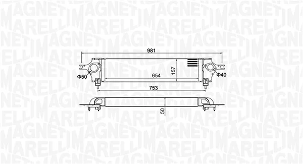 Intercooler, échangeur MAGNETI MARELLI 351319204390