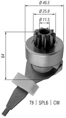 Pignon, démarreur MAGNETI MARELLI 940113020441