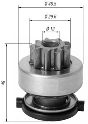 Pignon, démarreur MAGNETI MARELLI 940113020446