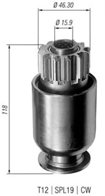 Pignon, démarreur MAGNETI MARELLI 940113020187