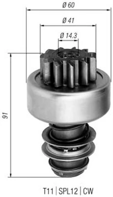 Pignon, démarreur MAGNETI MARELLI 940113020293