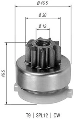 Pignon, démarreur MAGNETI MARELLI 940113020436