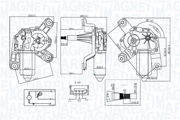 Moteur d'essuie-glace MAGNETI MARELLI 064070900010