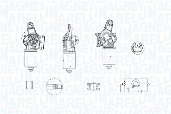 Moteur d'essuie-glace MAGNETI MARELLI 064379300010