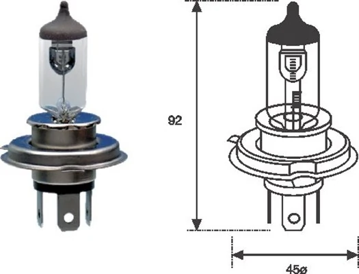 MAGNETI MARELLI 002555100000 — Лампа розжарювання H4 12V 60/55W P43t STANDART (вир-во Magneti Marelli)