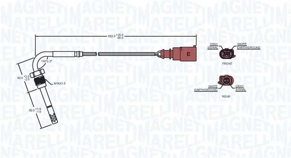 Capteur, température des gaz MAGNETI MARELLI 172000063010