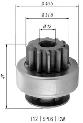 Pignon, démarreur MAGNETI MARELLI 940113020381