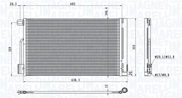 Condenseur, climatisation MAGNETI MARELLI 350203611000