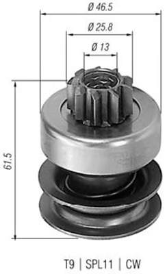 Pignon, démarreur MAGNETI MARELLI 940113020112