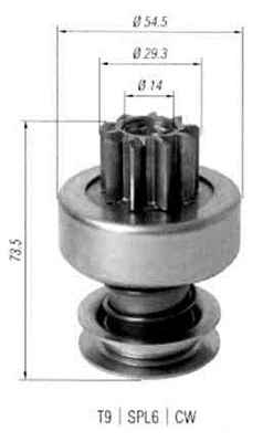 Pignon, démarreur MAGNETI MARELLI 940113020453