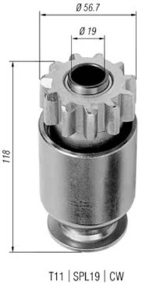 Pignon, démarreur MAGNETI MARELLI 940113020419