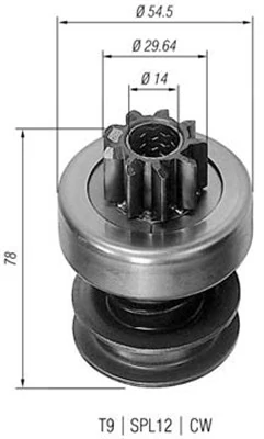 Pignon, démarreur MAGNETI MARELLI 940113020049