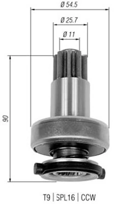 Pignon, démarreur MAGNETI MARELLI 940113020327