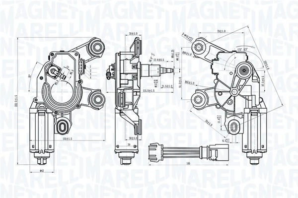 Moteur d'essuie-glace MAGNETI MARELLI 064073100010