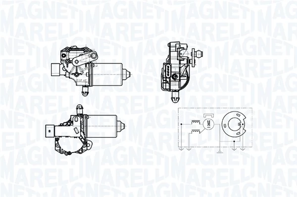 Moteur d'essuie-glace MAGNETI MARELLI 064378900010