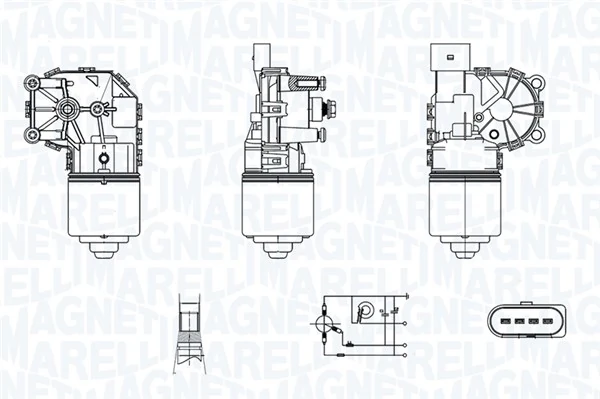 Moteur d'essuie-glace MAGNETI MARELLI 064350005010