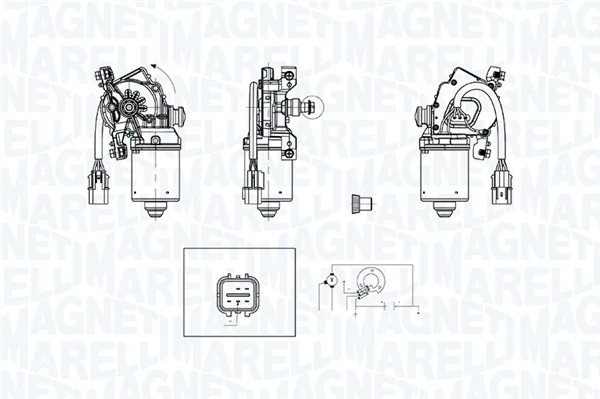 Moteur d'essuie-glace MAGNETI MARELLI 064379000010