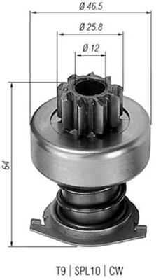 Pignon, démarreur MAGNETI MARELLI 940113020208