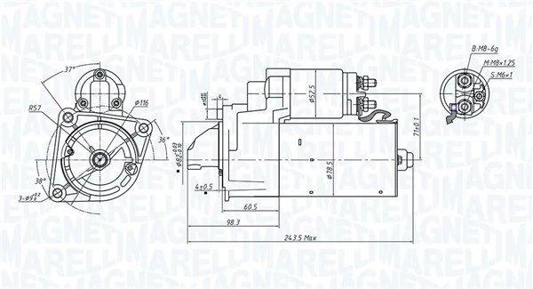 Démarreur MAGNETI MARELLI 063725717010