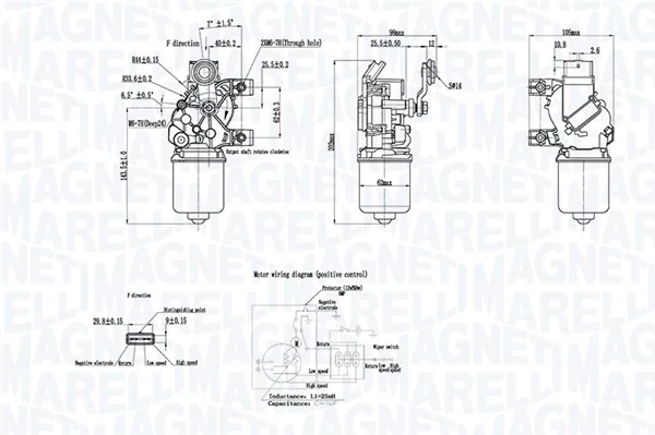 Moteur d'essuie-glace MAGNETI MARELLI 064300412010