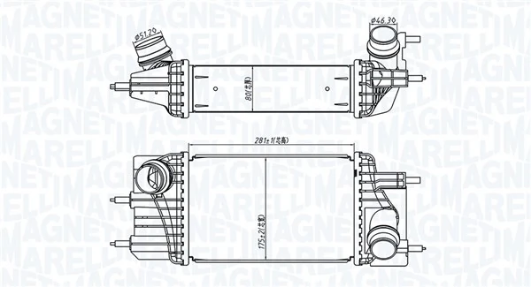Intercooler, échangeur MAGNETI MARELLI 351319205810