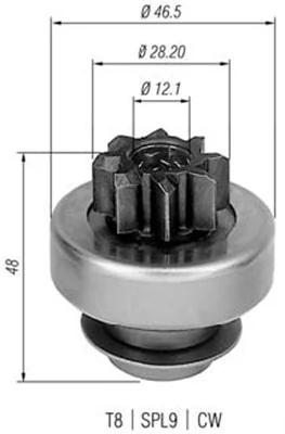 Pignon, démarreur MAGNETI MARELLI 940113020295