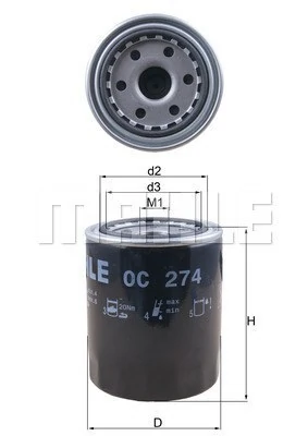 Filtre a huile mahle L200 1996