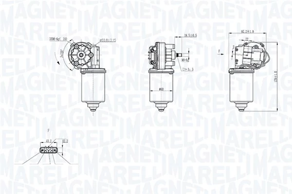 Moteur d'essuie-glace MAGNETI MARELLI 064300415010