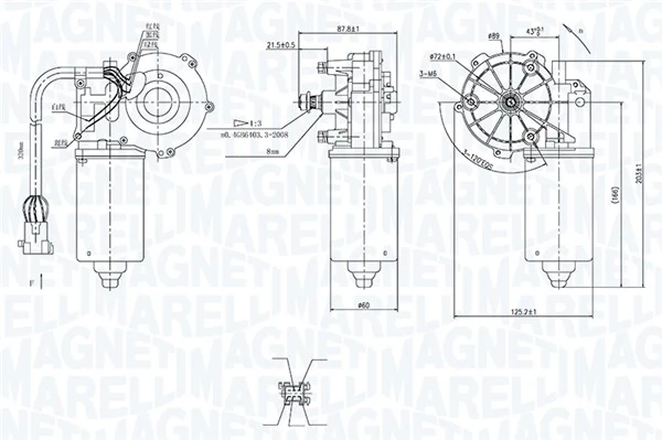 Moteur d'essuie-glace MAGNETI MARELLI 064361000010