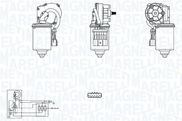 Moteur d'essuie-glace MAGNETI MARELLI 064300414010