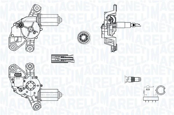 Moteur d'essuie-glace MAGNETI MARELLI 064013033010
