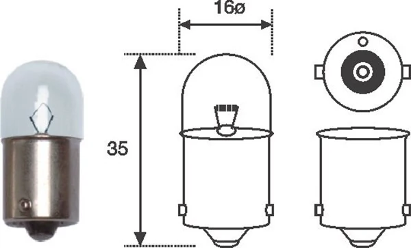 MAGNETI MARELLI 004008100000 — Лампа розжарювання R10W 12V 10W BA15s (вир-во Magneti Marelli)