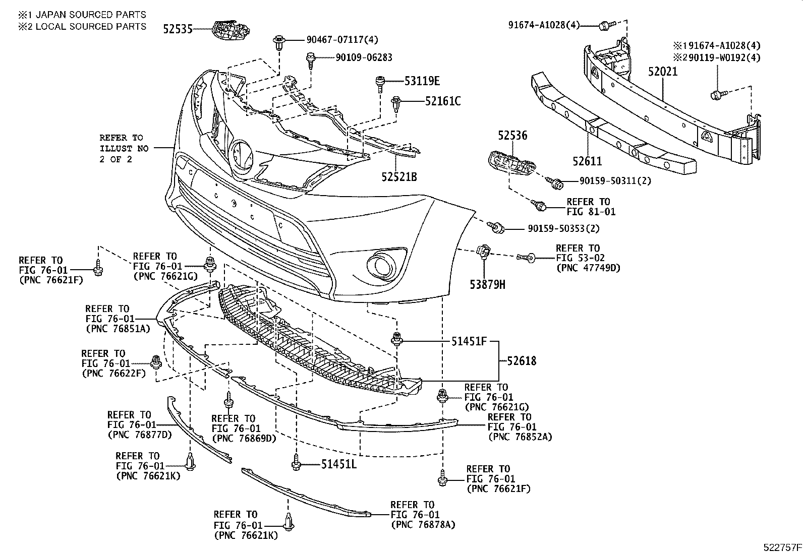 Exploded illustration 522757F