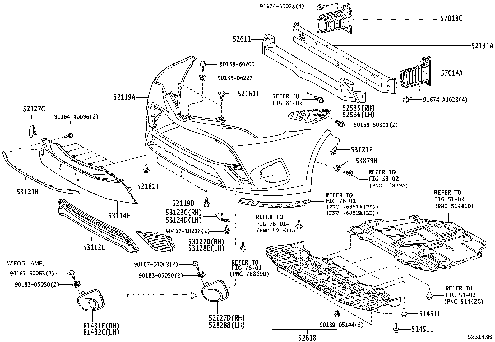Exploded illustration 523143B