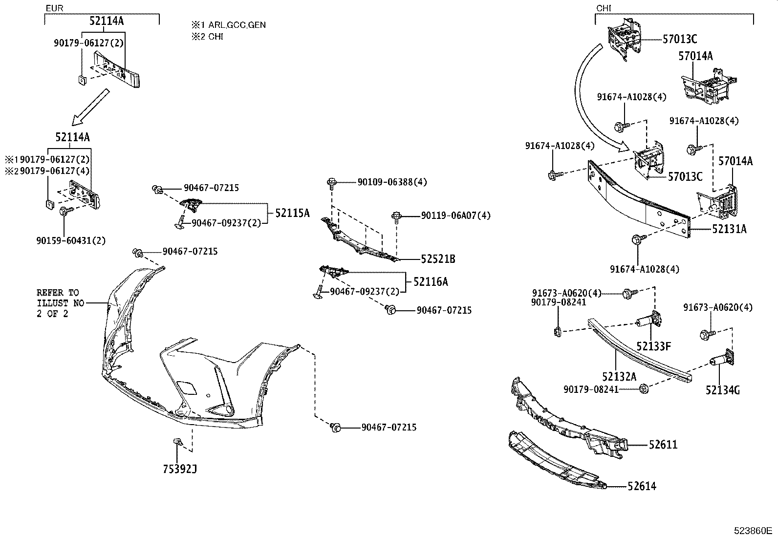Exploded illustration 523860E