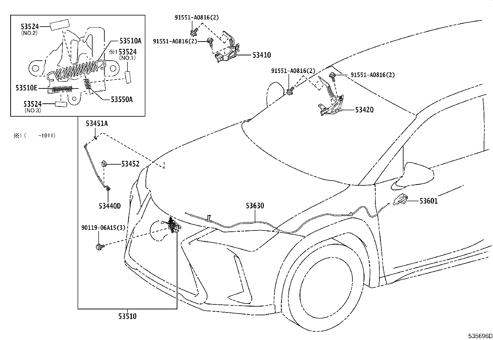 Exploded illustration 535696D