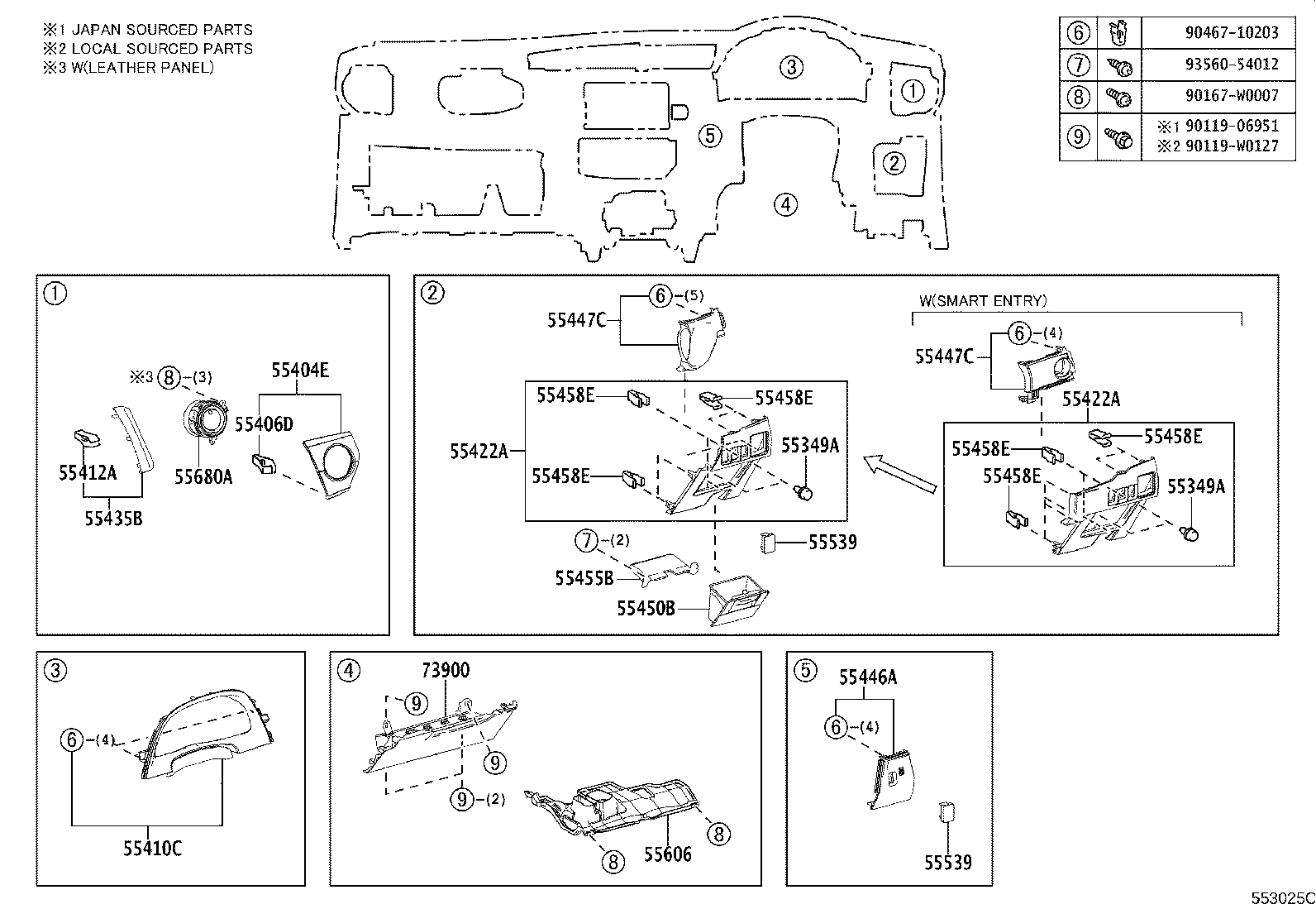 Exploded illustration 553025C