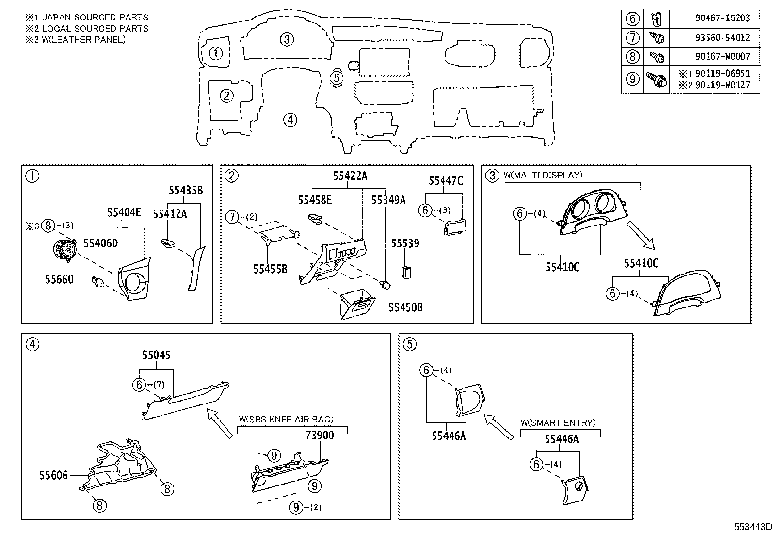 Exploded illustration 553443D