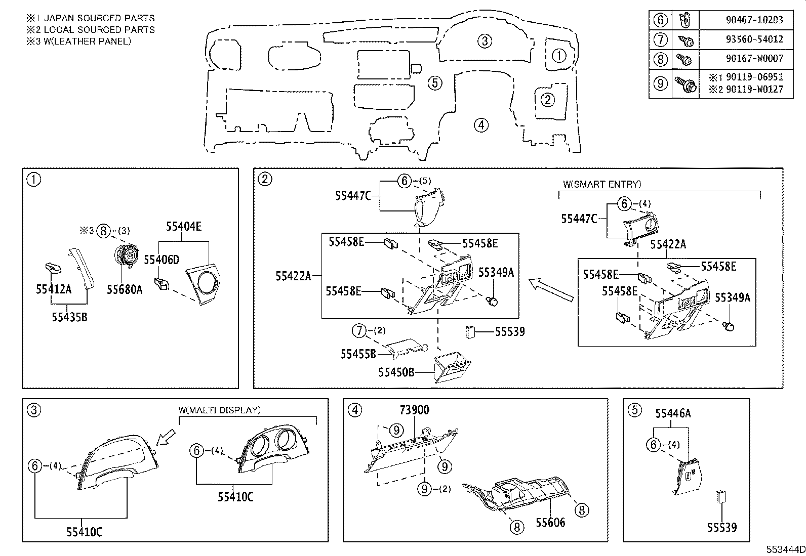 Exploded illustration 553444D