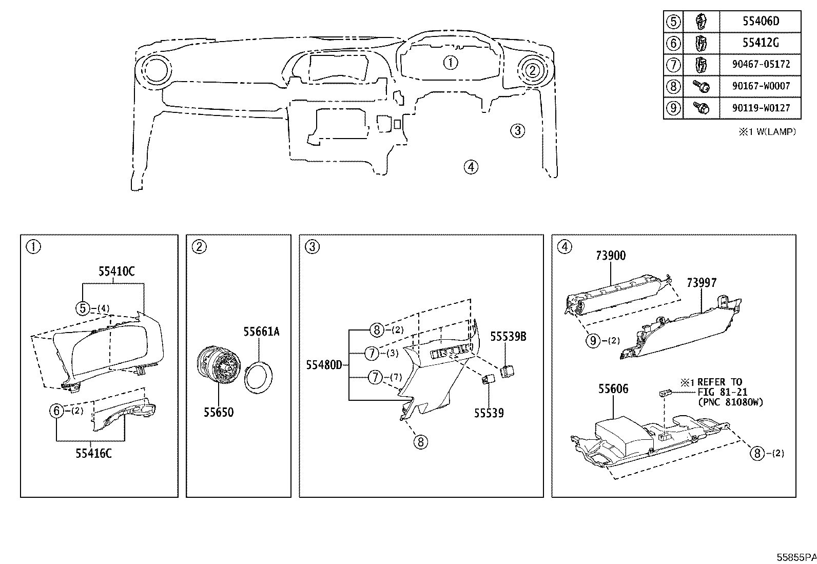 Exploded illustration 55855PA