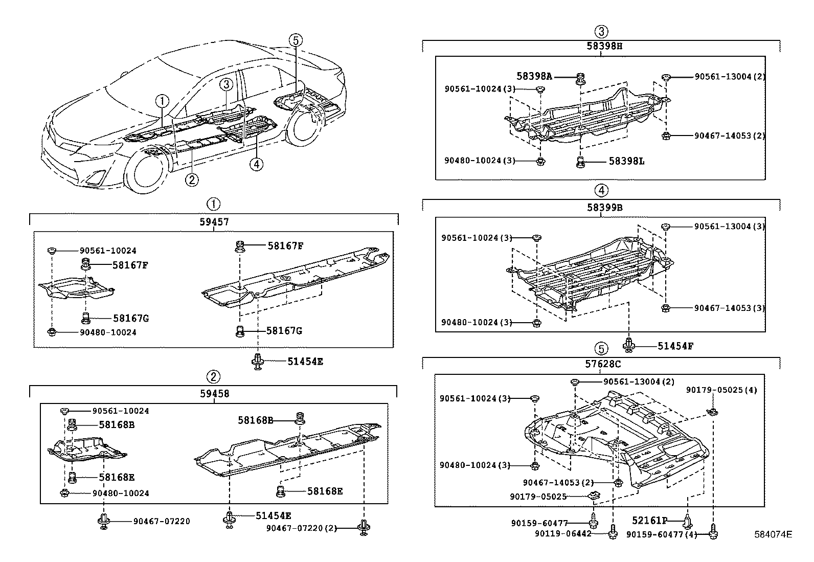 Exploded illustration 584074E