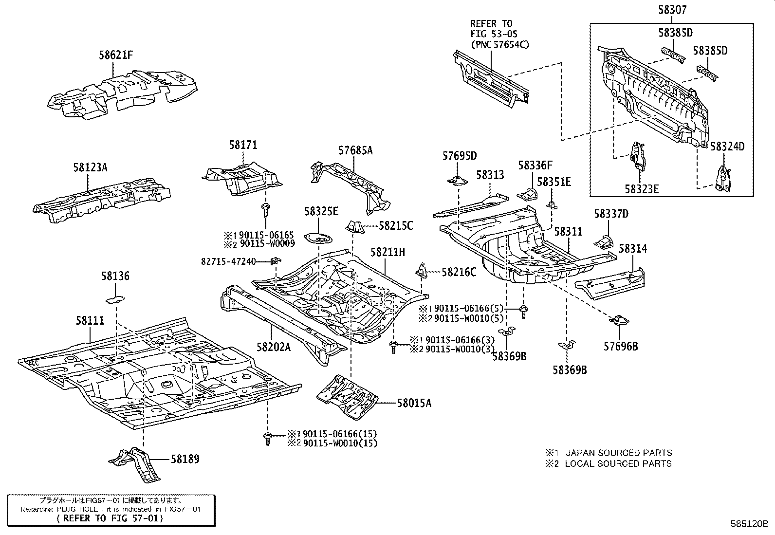 Exploded illustration 585120B