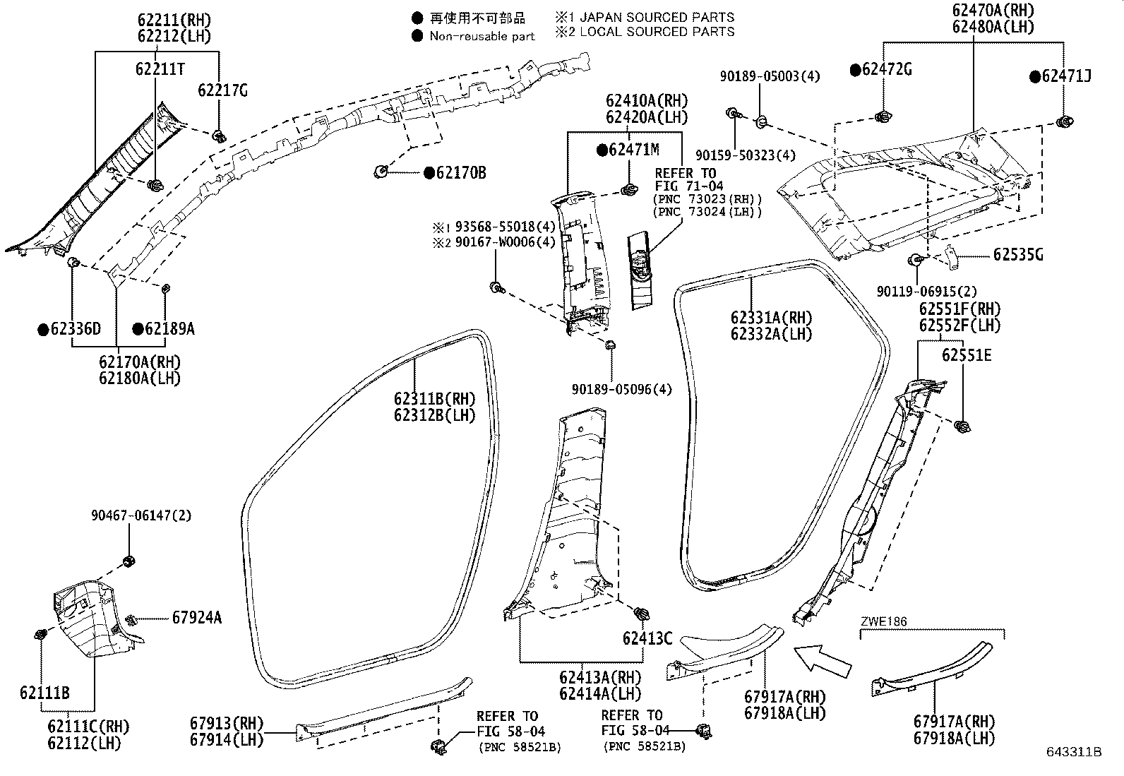 Exploded illustration 643311B