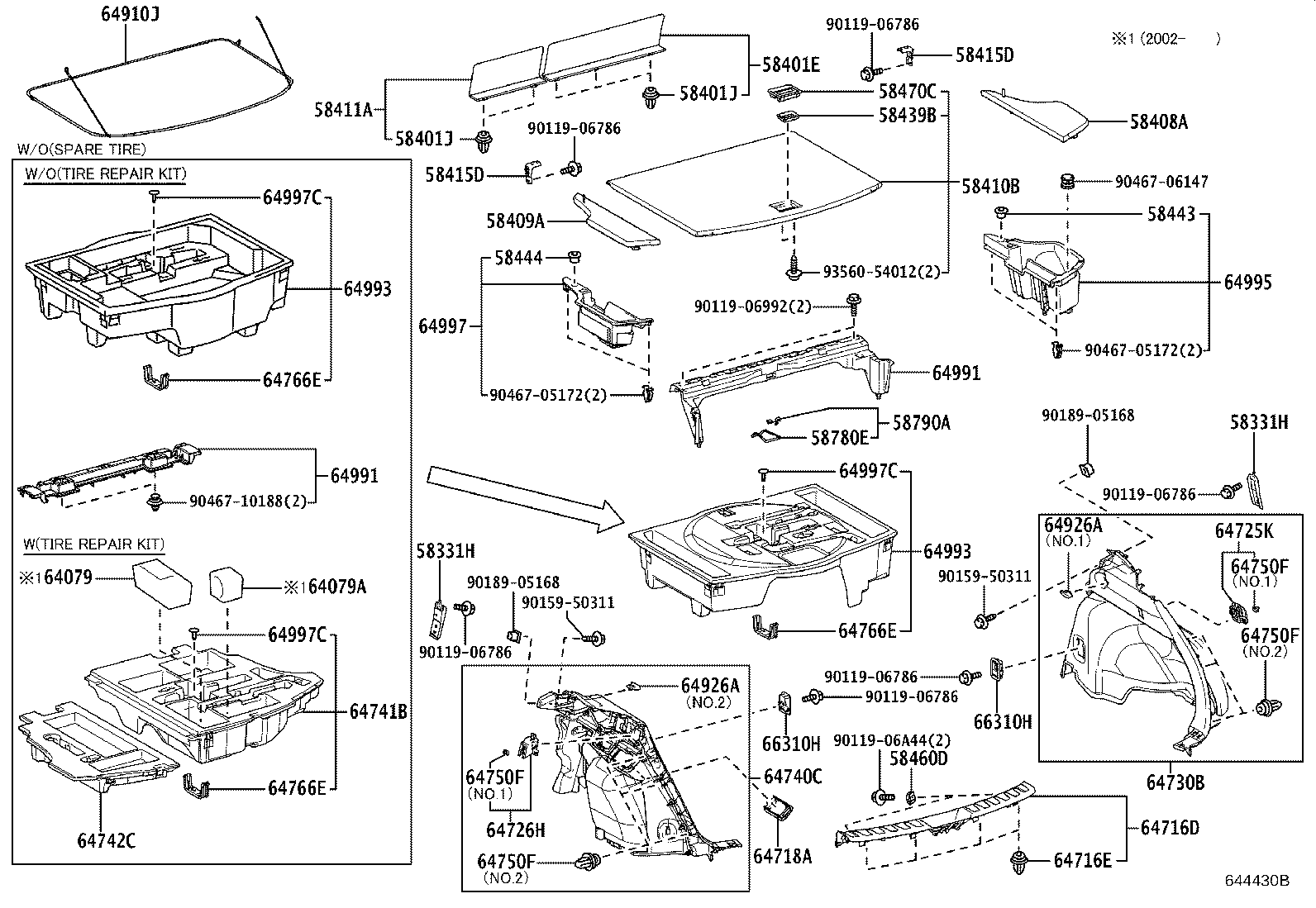 Exploded illustration 644430B
