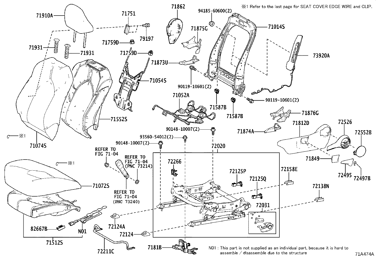 Exploded illustration 71B474A