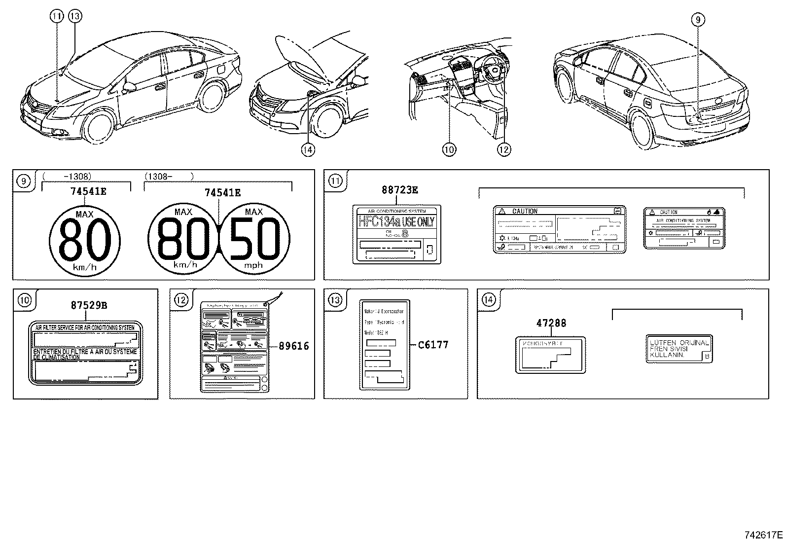 Exploded illustration 742617E