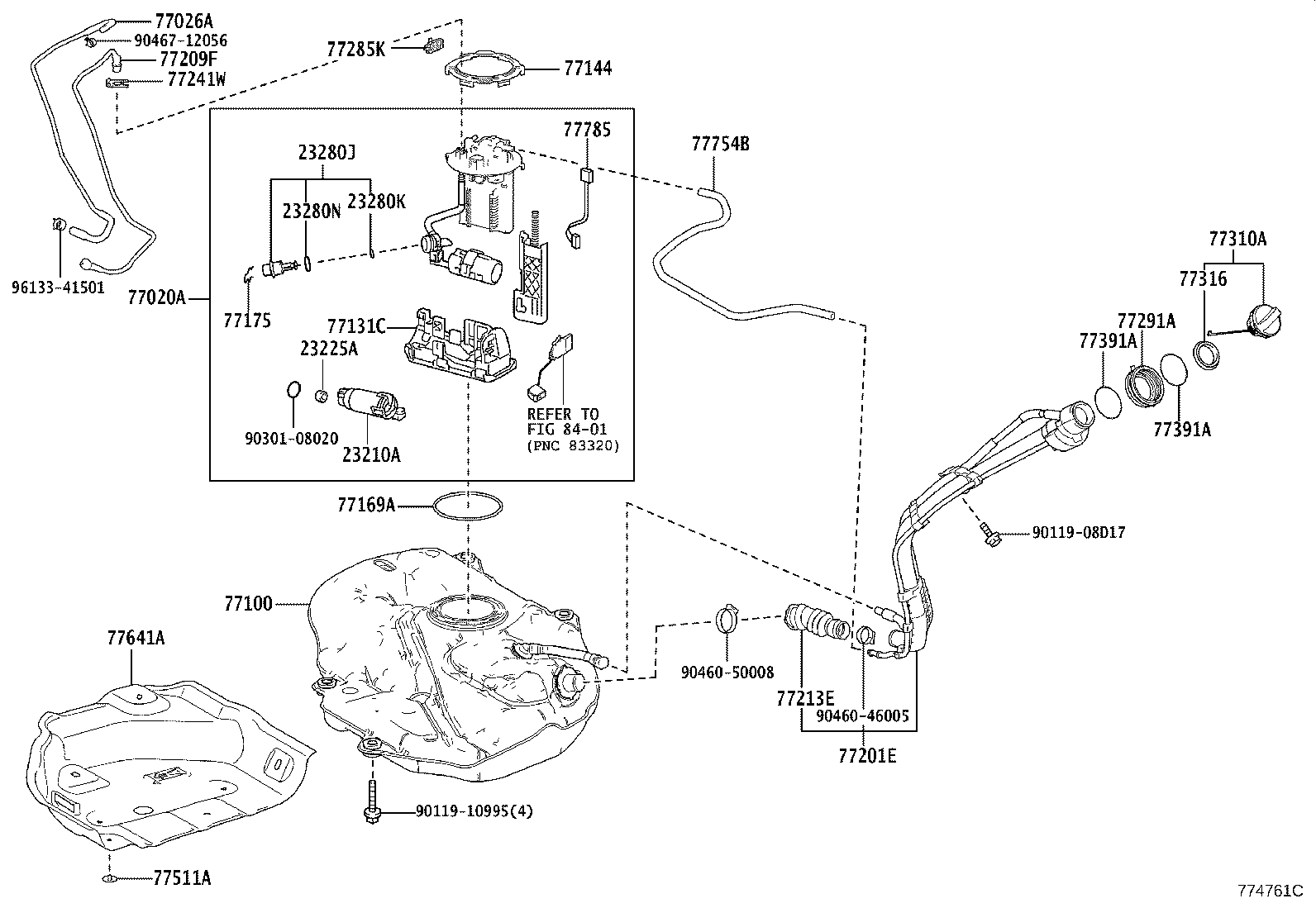 Exploded illustration 774761C