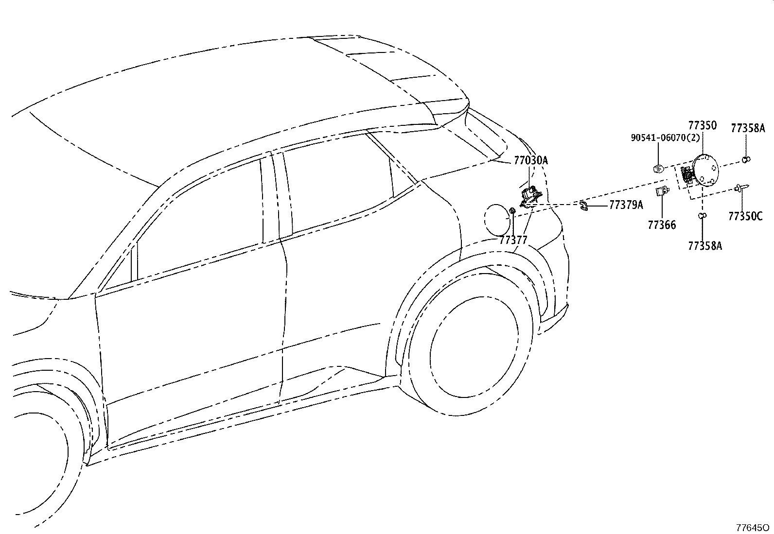 Exploded illustration 77645O