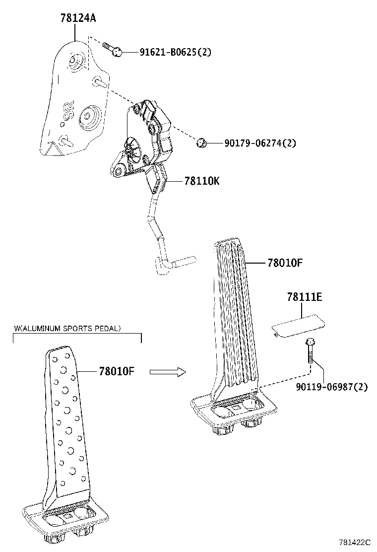 Exploded illustration 781422C
