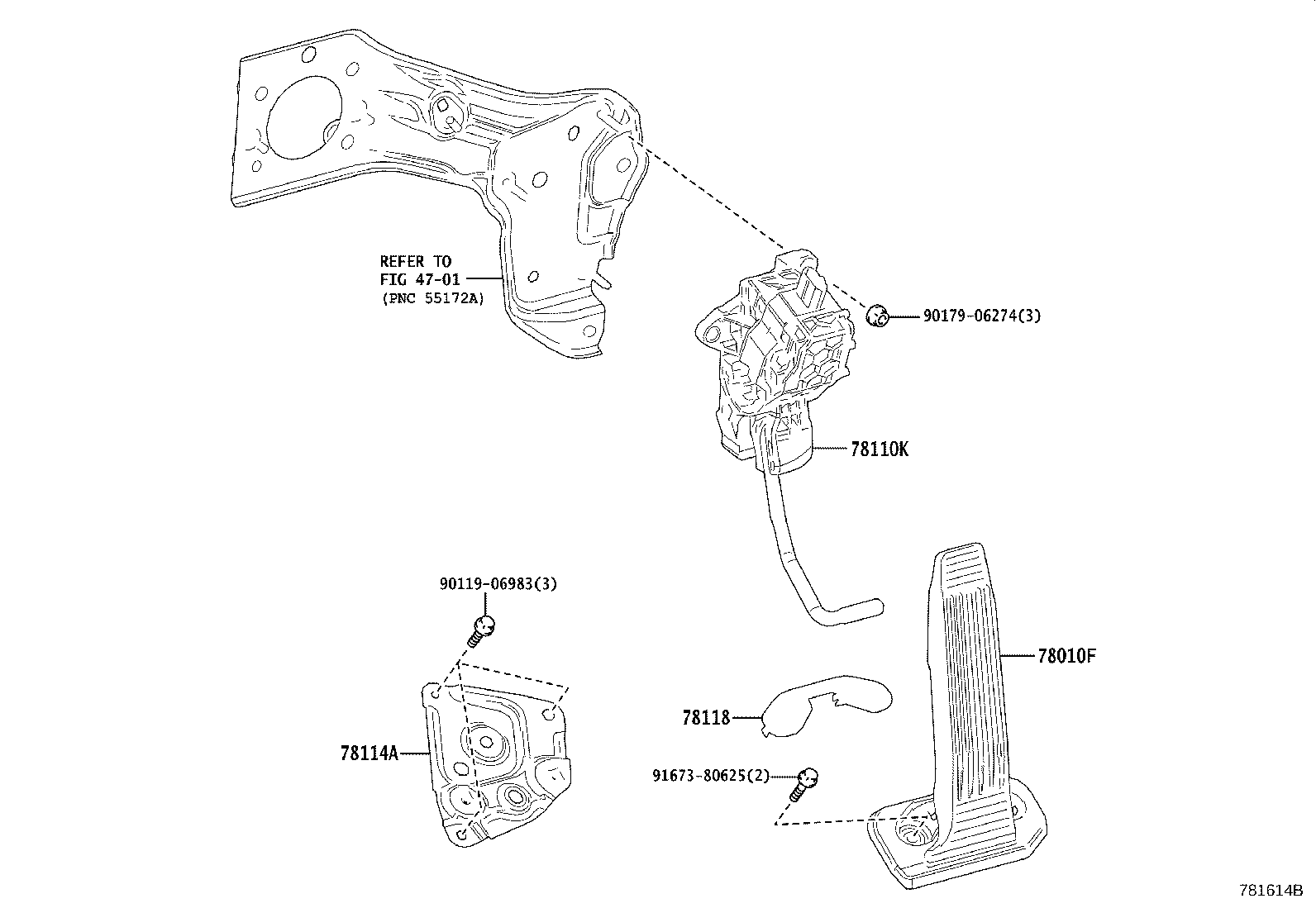 Exploded illustration 781614B